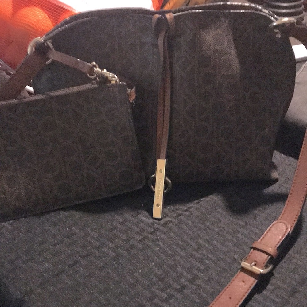 Calvin Kline long strap purse with smaller purse wallet inside